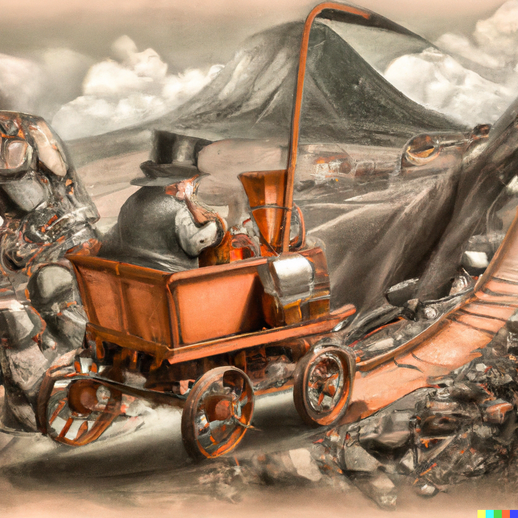 Dwarf and his horseless carriage